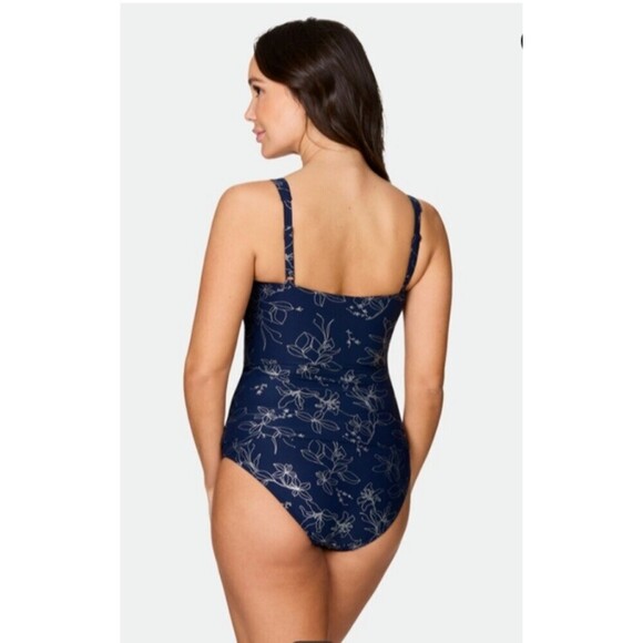 NIP TUCK SWIM Foil Joanne Twist Front Tummy Control One Piece Navy Blue 8 - Picture 4 of 16
